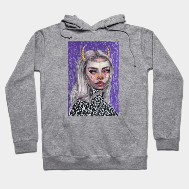 Purple Horn Hoodie by oonakc